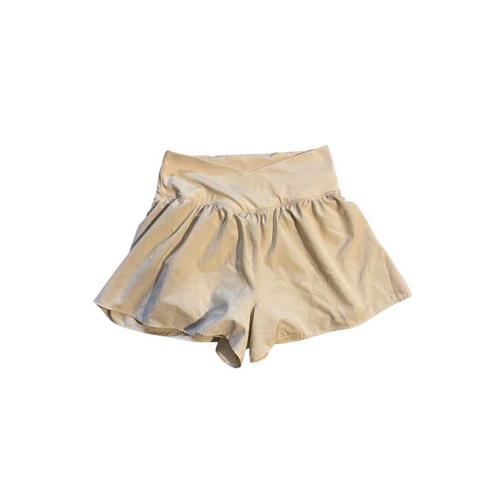 Tan Flowy Mini Athletic Shorts Double‎ Layered Size Small by Manifest Active